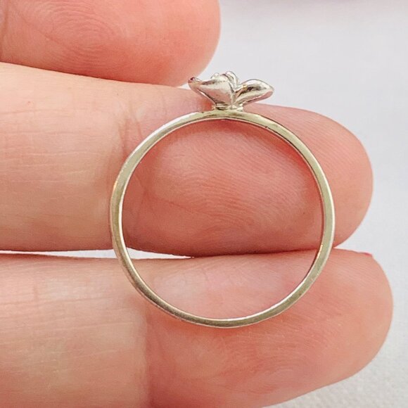 VTG Sterling Silver 925 Cubic Zirconia Flower Stackable Statement Ring Size 8.75 - Picture 2 of 11